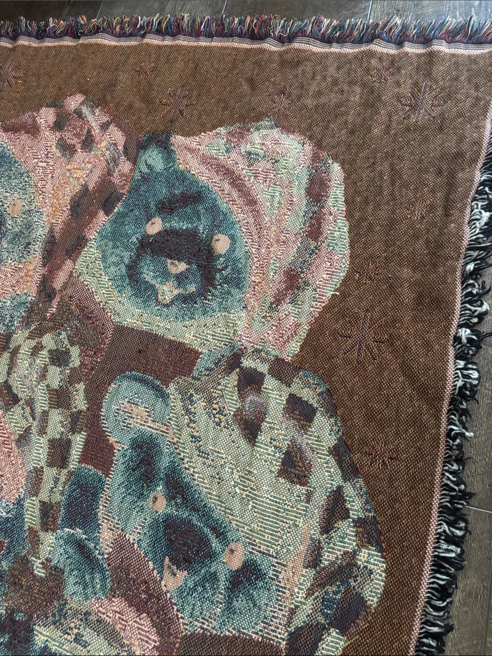 Bear Throw Blanket - Green & Red 48x54